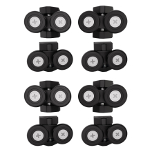 Pack of 8 Shower Door Wheels 23mm Black upper and bottom Roll Runners