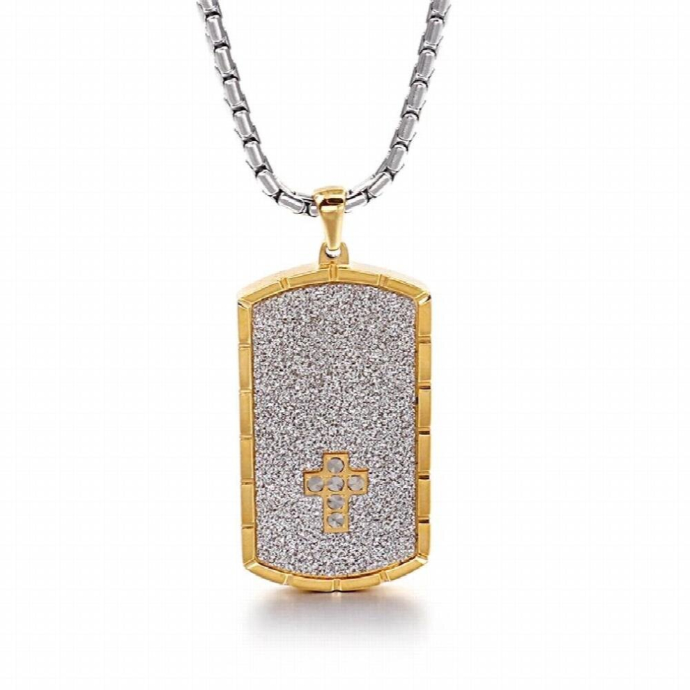 Fongten Retro Pendant Necklace Men Metal Dog Tags Chain Pendants Necklaces Mens Jewelry Gift
