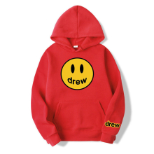 (red, L) Printed Drew House Justin Bieber Monogram Men's and Women's Casual Loose Hooded Sweatshirt