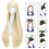 Akstore Parrucche 32 pollici Lunghe Lisce Anime Moda per Cosplay (Bionda) 6