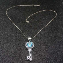 Hermosa Prom Child Girls Charms Heart London BlueTopaz Silver Necklace Pendant For Women 20 Inch