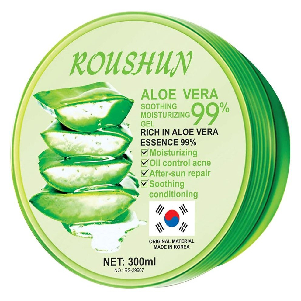 ROUSHUN Aloe Vera Soothing Moisturizing Gel 300ml | Oil Control Acne | After Sun Repair | Skin Hydrating Gel | Silky & Smooth Skin | Korean Skin Care