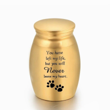 Cremation Urn Aluminum Alloy 70x45mm Jar, Dog Paw Urn Coffin Pot Engraved -You Have Left My Life, But You Will Never Leave My He