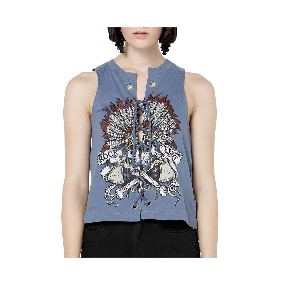 (Vintage Blue, L) BRAVE SOUL CHIEF Womens Sleeveless Tops