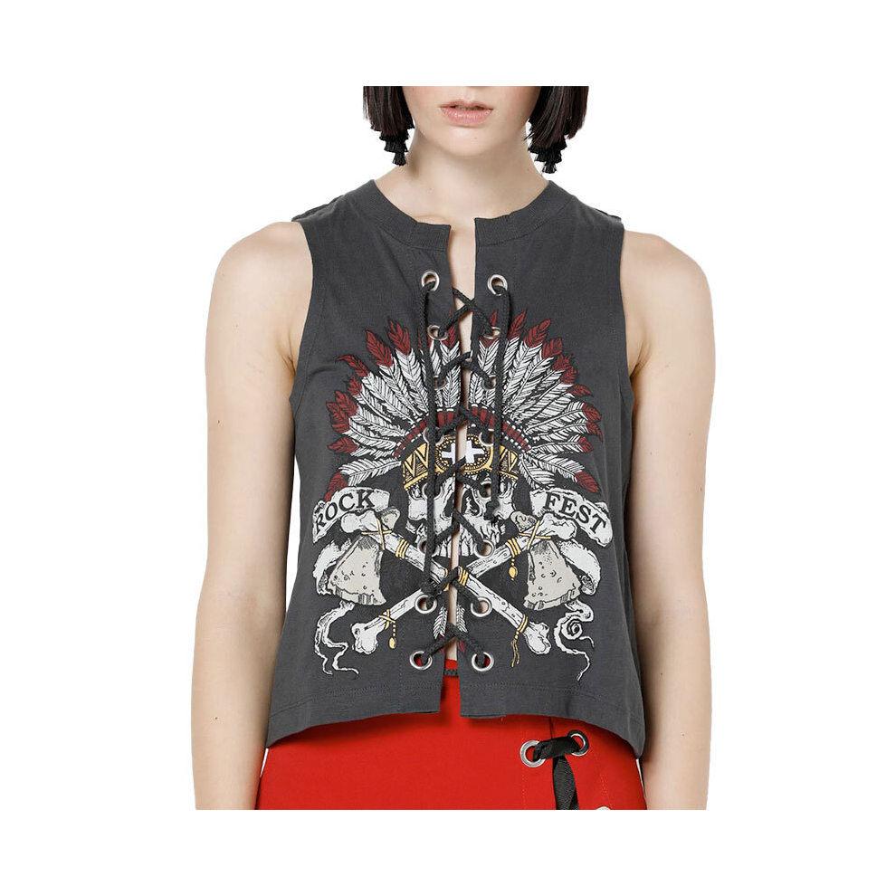 (Charcoal, S) BRAVE SOUL CHIEF Womens Sleeveless Tops