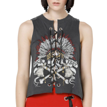 (Charcoal, M) BRAVE SOUL CHIEF Womens Sleeveless Tops