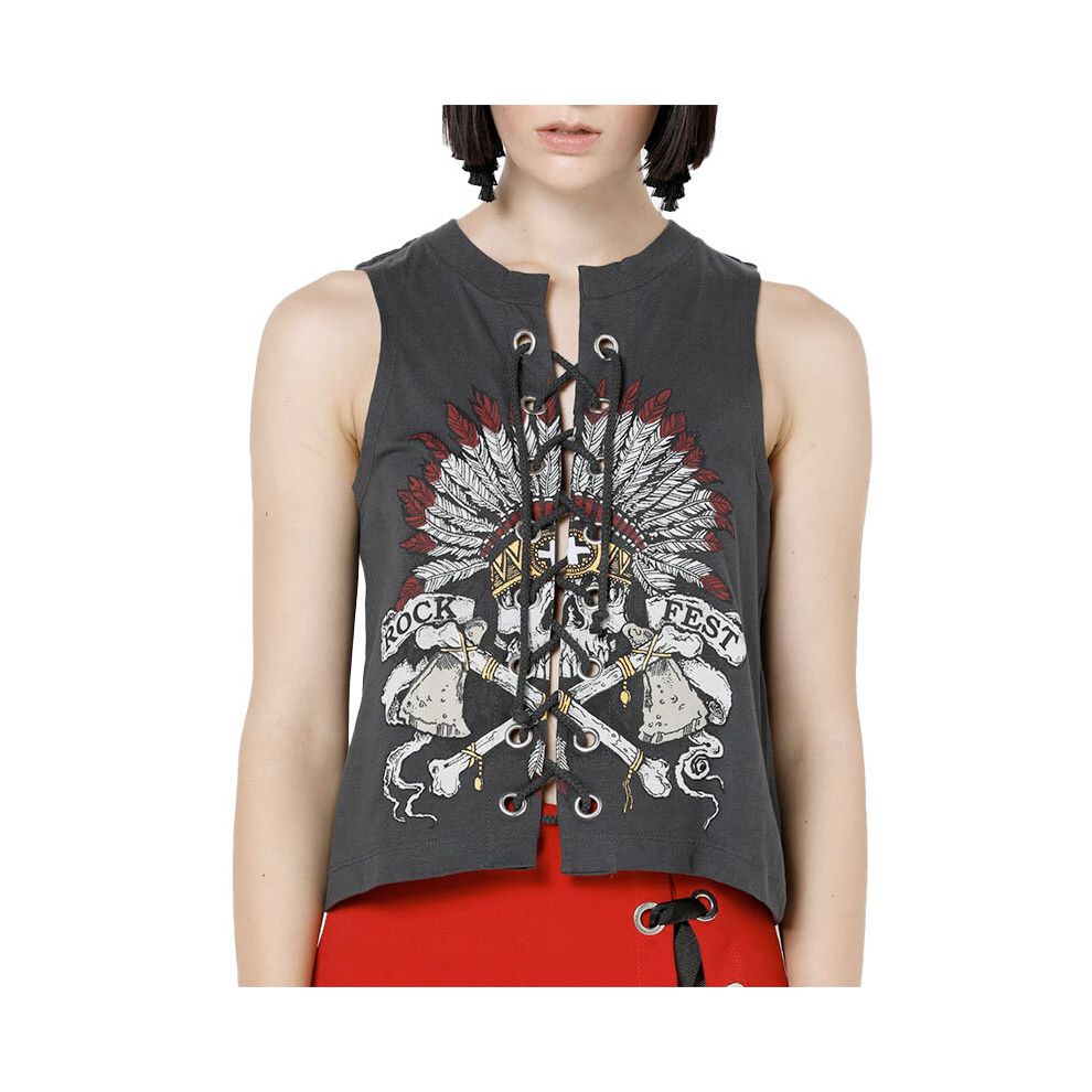 Brave Soul (Charcoal, L) Chief Womens Sleeveless Tops Not,Specified