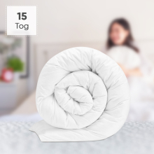 (Double: 200 x 200 cm., 15 TOG) Quilted Warm Thick Duvet &amp; Quilt Tog Hotel Quality Duvet Tog Anti Allergy Winter Duvet Tog