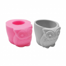 DIY Silicone Owl Flower Pot Storage Box Mold for Succulent Plants Decor