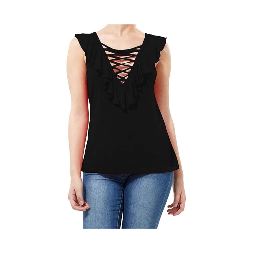 Brave Soul (, S) Womens Vest Tank Tops Sleeveless Black
