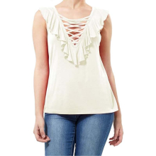 (Cream, L) BRAVE SOUL Womens Vest Tank Tops Sleeveless