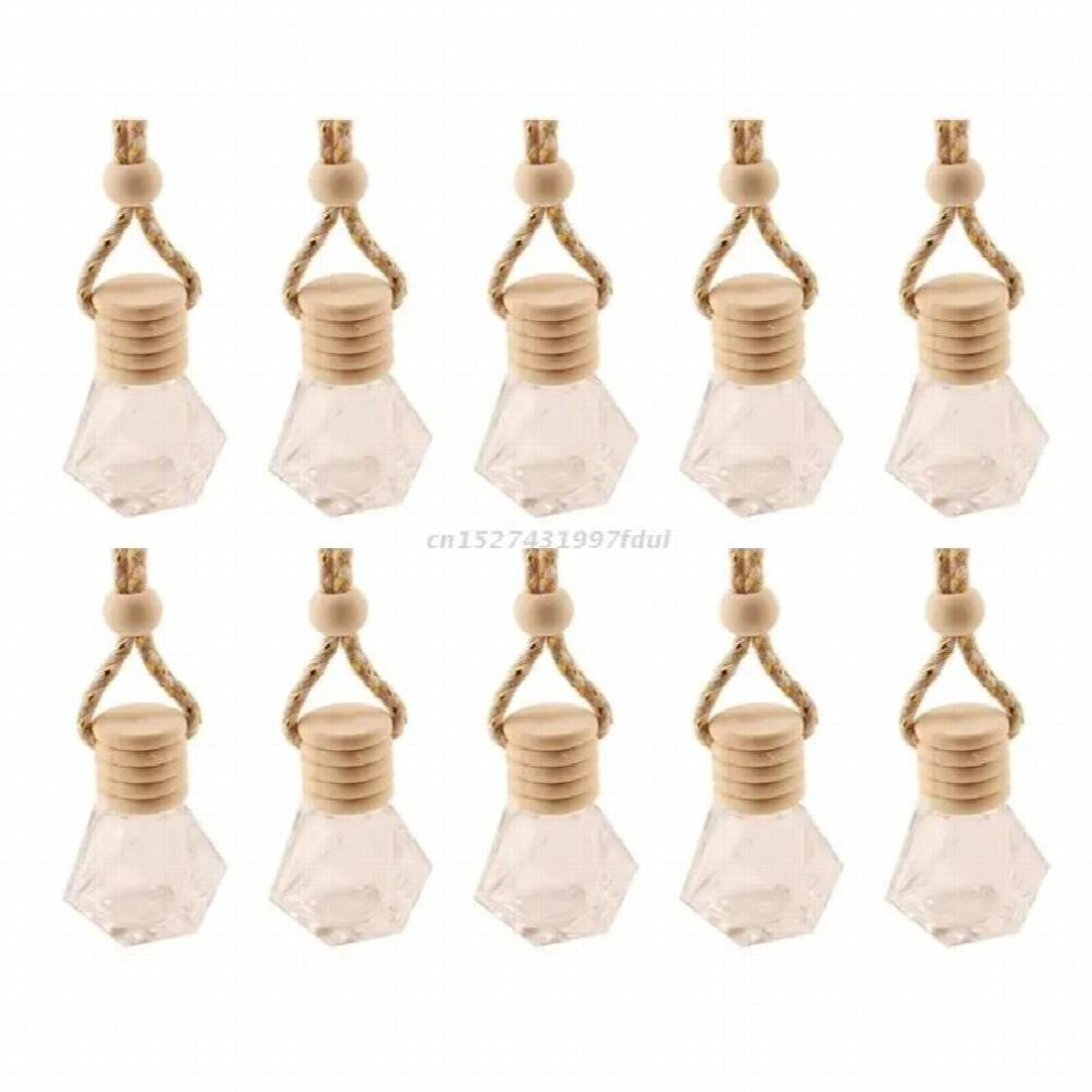 10Pcs Car Hanging Glass Bottle Empty Perfume Aromatherapy Refillable Diffuser Air Fresher Fragrance Pendant Ornament 885667994998