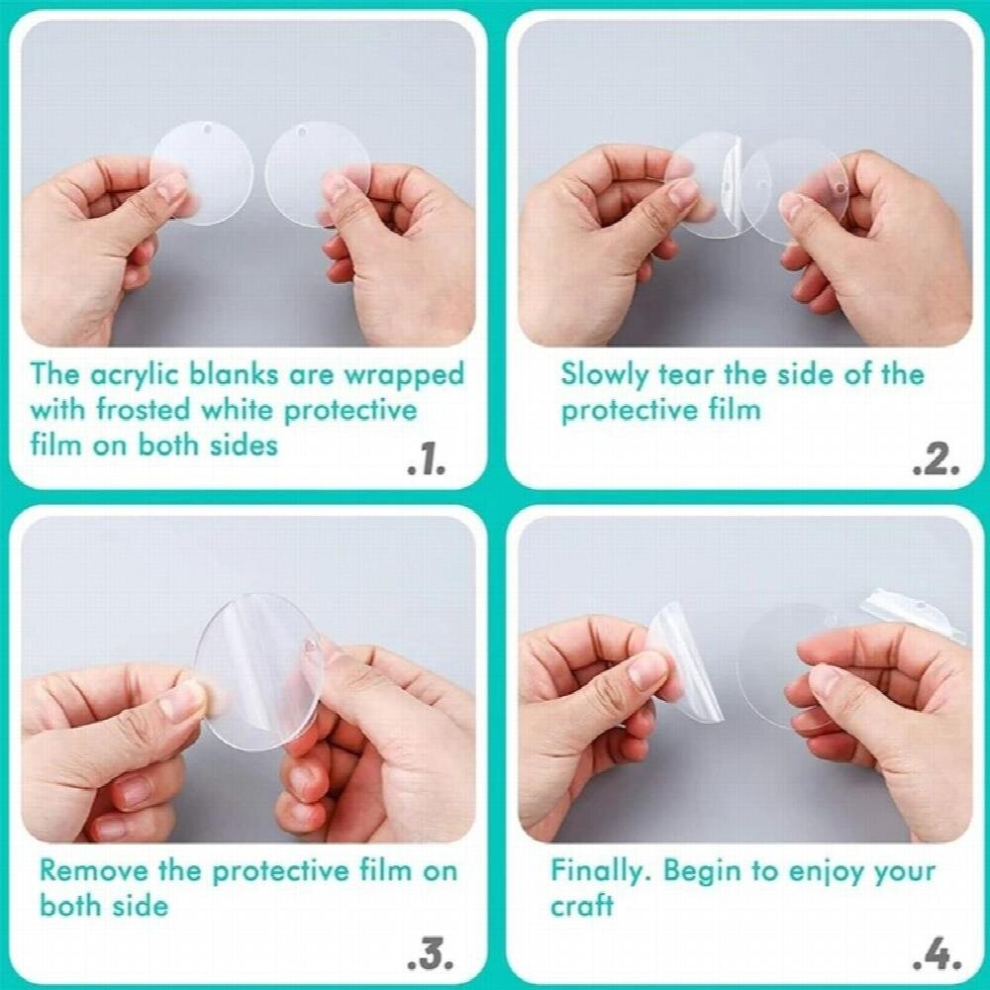 Q39c Keychain Blanks Acrylic Ornament Blanks With Hole For Ornament Gift Engraving Painting Diy Keychain 885667994233