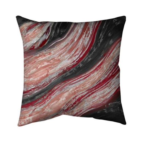 20 x 20 in. Red Wave-Double Sided Print Indoor Pillow