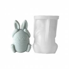 N1HE Face-less Rabbit Mold Diy Cover Your Eyes Mouth and Ears Rabbit Gypsum Incense Stone Mold