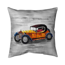 26 x 26 in. Yellow Vintage Car Toy-Double Sided Print Indoor Pillow