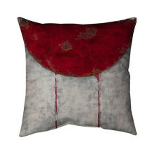 20 x 20 in. Red Half Circle-Double Sided Print Indoor Pillow