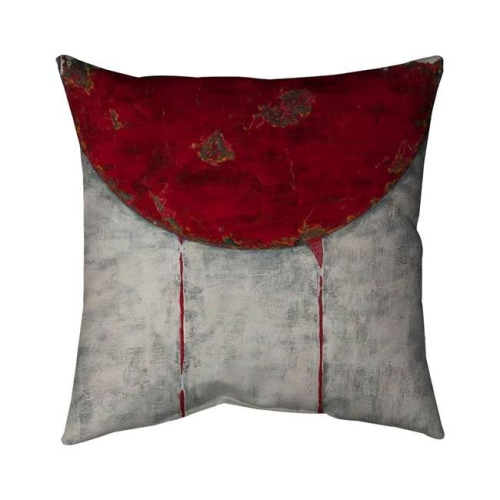 20 x 20 in. Red Half Circle-Double Sided Print Indoor Pillow