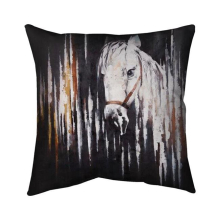 20 x 20 in. White Horse in the Dark-Double Sided Print Indoor Pillow