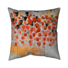 20 x 20 in. Abstract Red Dotted Flowers Field-Double Sided Print Indoor Pillow