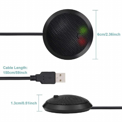 Conference USB Microphone,Omnidirectional Condenser PC Microphone with Mute Button LED Indicator,Plug&Play,for Game,Etc 1