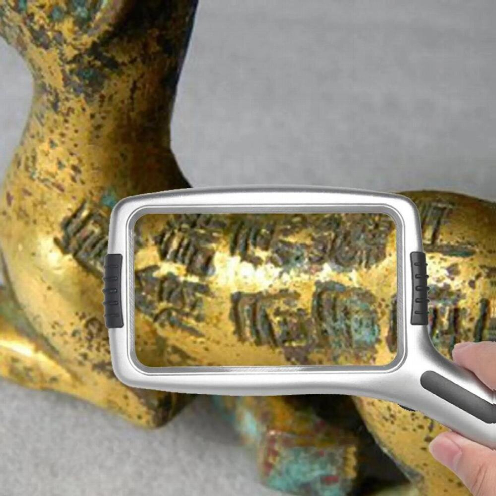 Handheld Magnifying Glass Dimmable W/ 10x LED Lamp Beads for Seniors Reading