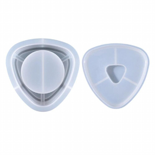 634D 1 Set Triangle Ashtray Epoxy Resin Mold Cigarette Ash Container Silicone Mould 2