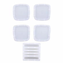 5Pieces/set Irregular Edge Coaster Moulds Round Square Oval Shape Cup Mat Mold