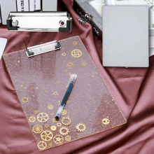 Silicone Drawing Board A4 Translucent Clipboard Resin Casting Mold File Document Holder Epoxy Mould With Steel Clip Sationery