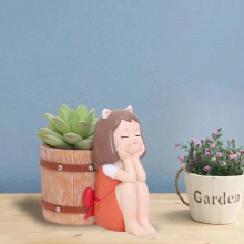 Girl Gypsum Silicone Mold Diy Succulents Concrete Flower Pot Vase Plaster Cement Mold Clay Mold Candle Holder Mold