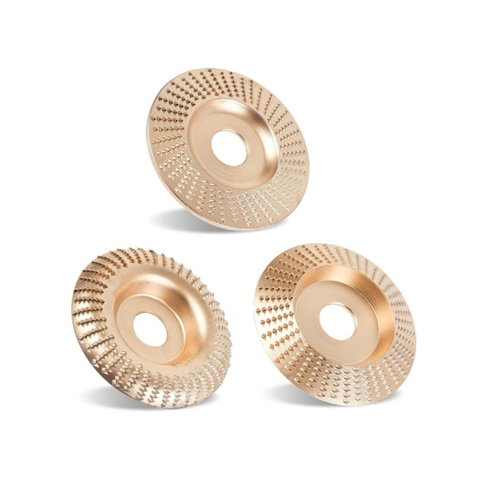 16Mm Bore Angle Grinding Wheel 3Pcs Wood Carving Disc Set Shaping Disc For Wood Cutting, Grinder Cutting Wheel Attachments 885668002104