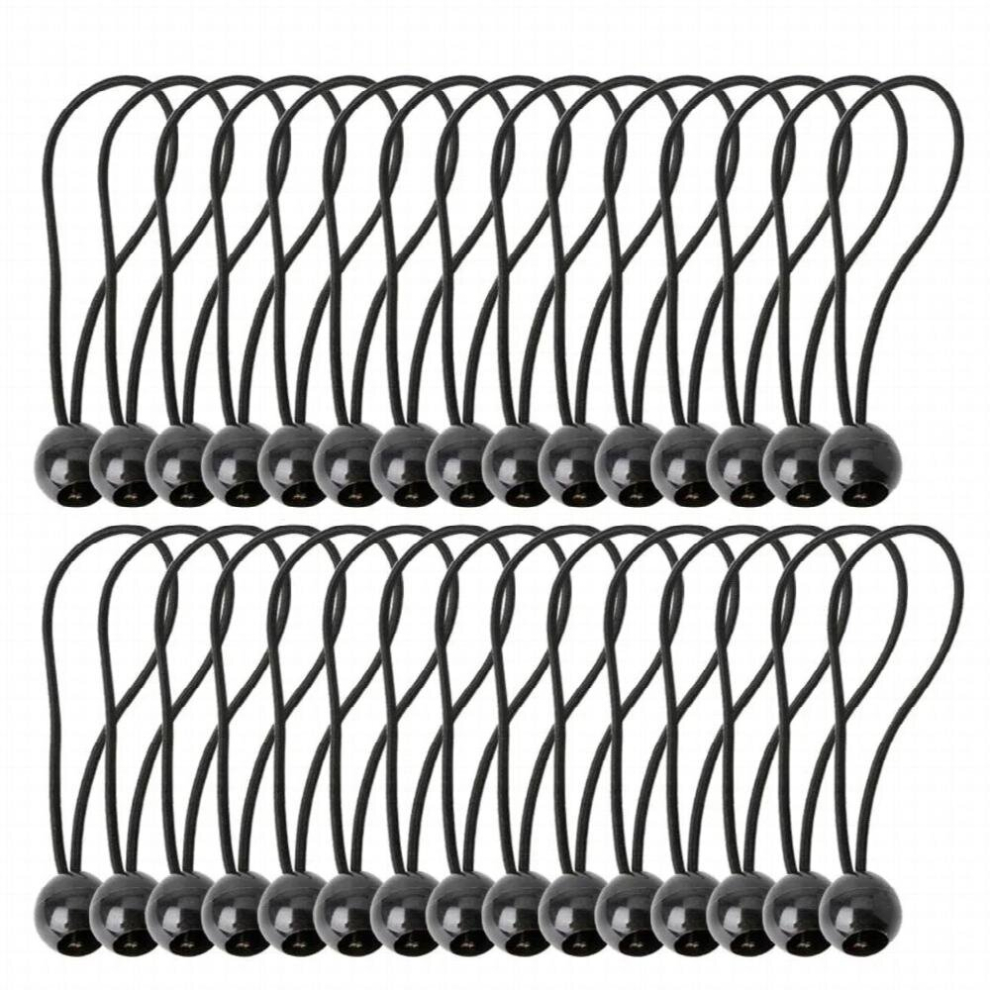 30 Pcs Bungee Cord With Balls Elastic Ties Bungee Toggles Ties For Marquees,Tents Banners,Flag Poles,Tarp 885668003101