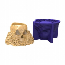 3D Skull Shape Flower Pot Silicone Mold Flowerpot Mould Pen Holder Mold Craft Clay Pot Mold for Vase Making