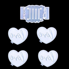 1 Set Love Heart Coaster with Storage Base Epoxy Resin Mold Cup Mat Coffee Mug Pad Silicone Mould DIY Home