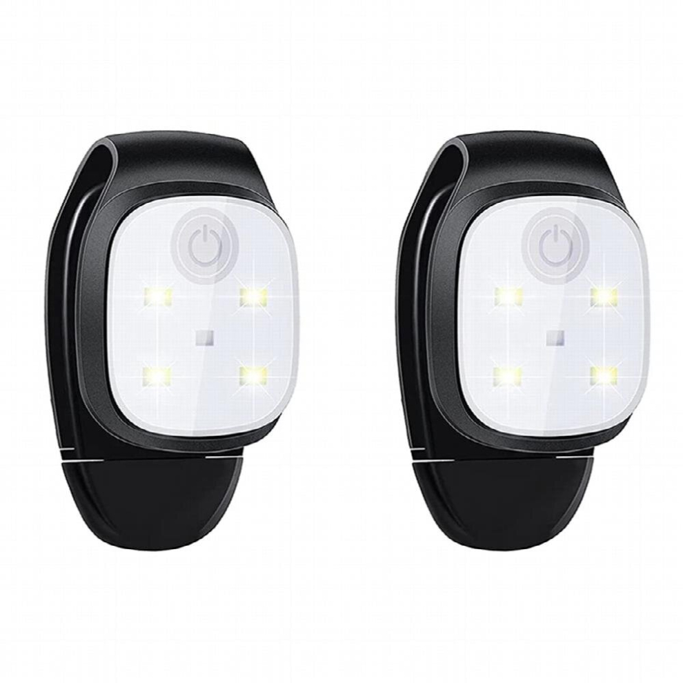 2 Pcs Outdoor Night Clip Lights Reflective USB Rechargeable LED Light Running Gear Light Running Accessories