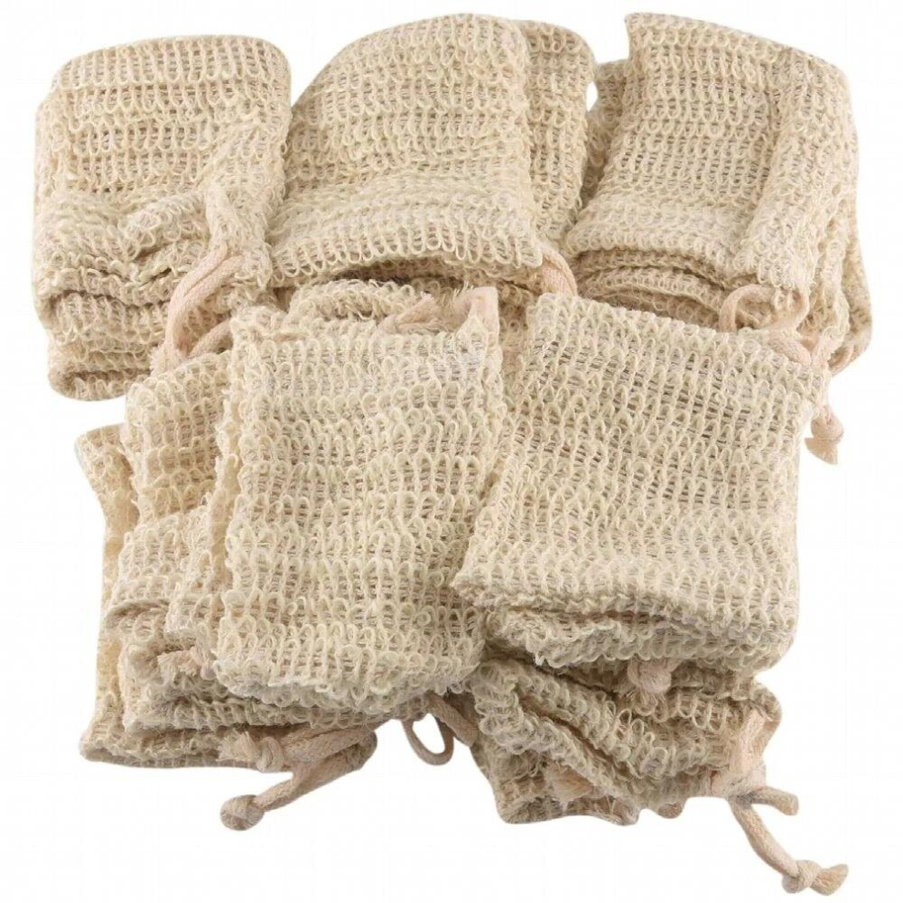 30 Pack Natural Sisal Soap Bag Exfoliating Soap Saver Pouch Holder