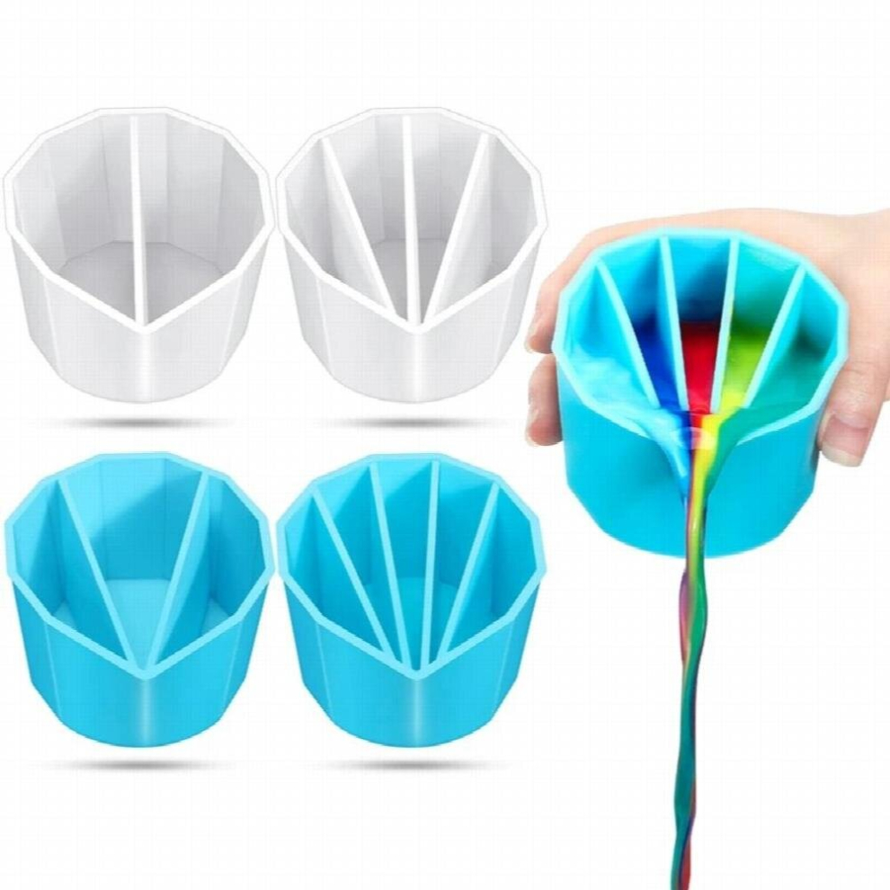 Split Cup For Paint Pouring 4 Pcs 2 3 4 5 Chambers Reusable For Fluid Art Acrylic Paint Resin Pouring Diy Making 885668007109