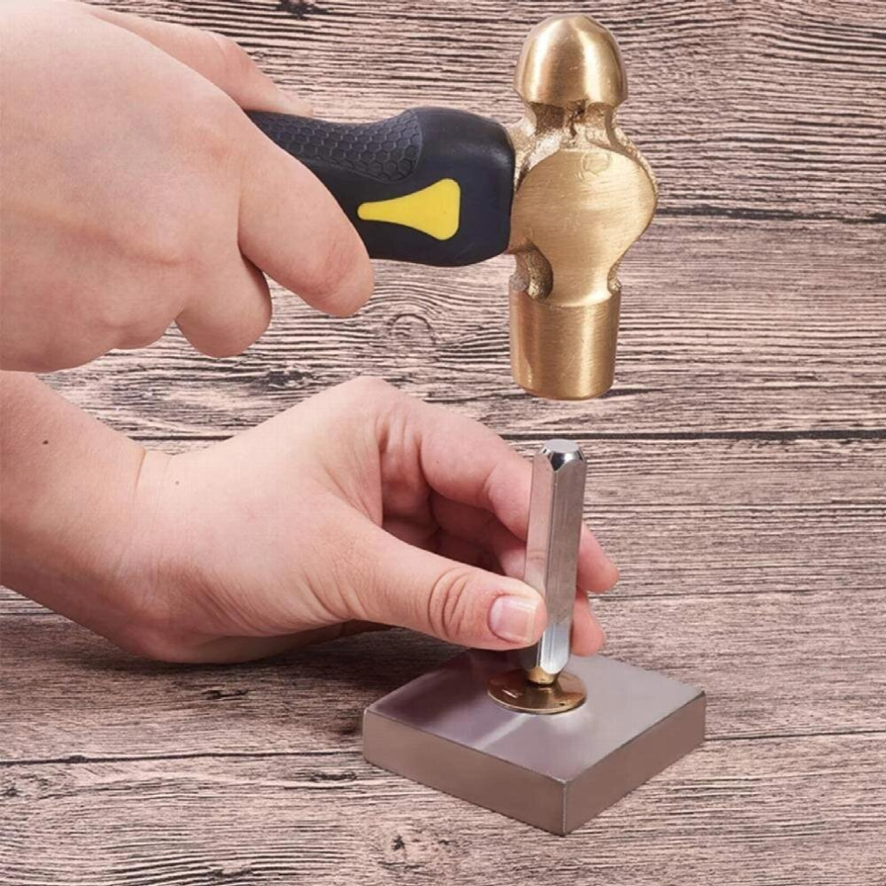 1 Pound Brass Stamp Hammer With Flat Mallet Head Short Handle For Diy Crafts 885668006485