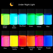 13-color Bottled Water Oil-based Fluorescent Powder High-brightness Luminous Powder Crystal Drop Glue Luminous Powder