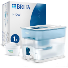 Brita Flow XXL Water Filter Tank 8.2 L with MAXTRA PRO Cartridge - Light Blue, 150 L Water, Memo Indicator, BPA-Free 1051126