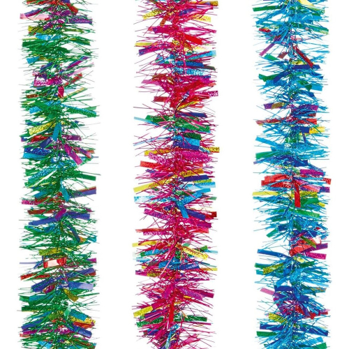 Christmas Tinsel Decoration Assorted Colours Tree Hanging 2m Garland