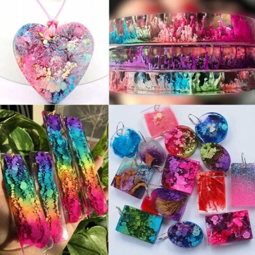 24 Bottles Alcohol-Based Inks & 24 Translucent Crystals Epoxy Resin Pigment Kit 2