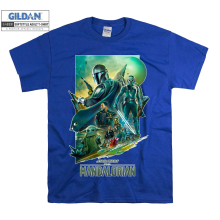 (XX-Large, Blue) Star Wars The Mandalorian Characters Poster Men Women Unisex Top T Shirt T-Shirt Tshirt