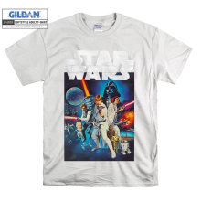 (Small, White) Star Wars Classic Deluxe Official Poster Men Women Unisex Top T Shirt T-Shirt Tshirt