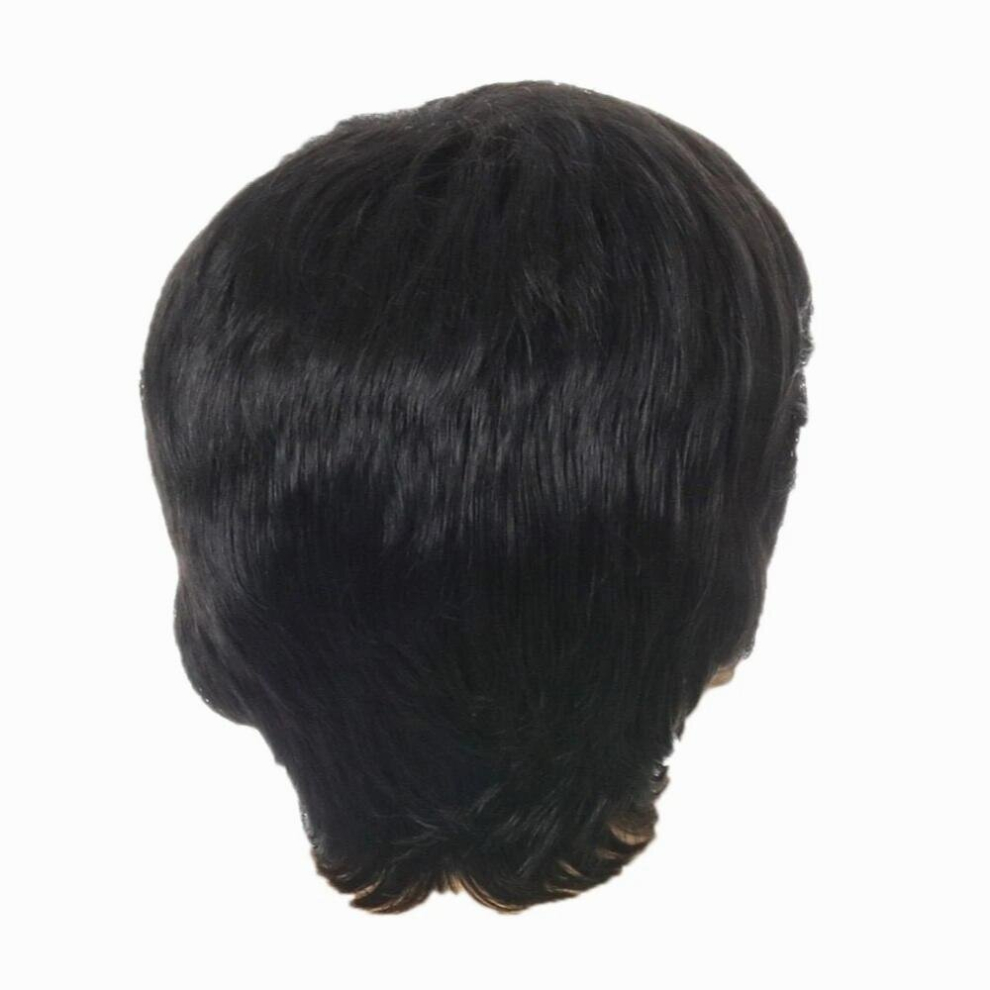 Unisex Wig Short Male Straight Synthetic Wig For Men Hair Fleeciness Realistic Natural Toupee Wigs