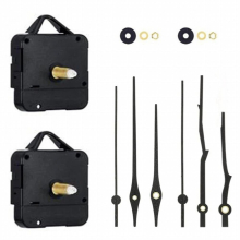 2Pcs Quartz Wall Clock Movement Mechanism Kits With 2 Types Of Walnut Wood Hands For 12 Inch Clock