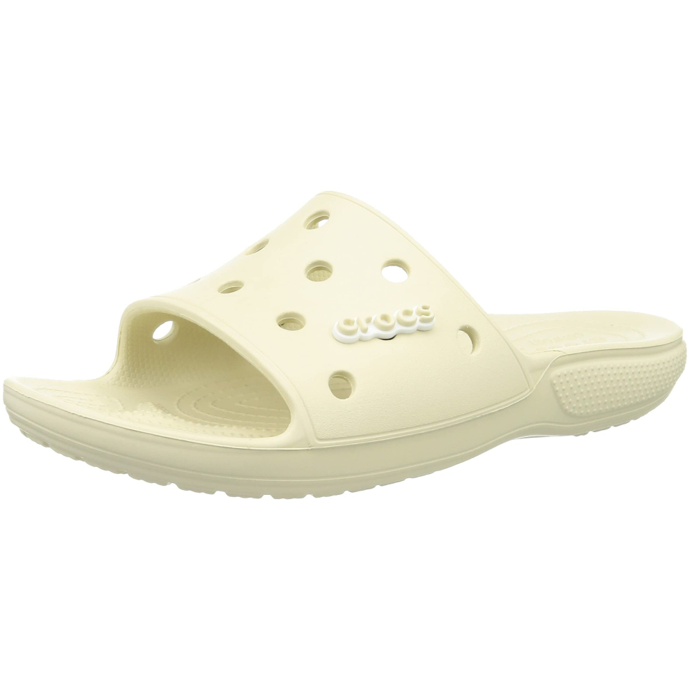 crocs Unisex classic Slide Sandals, Bone, 9 Men11 Women