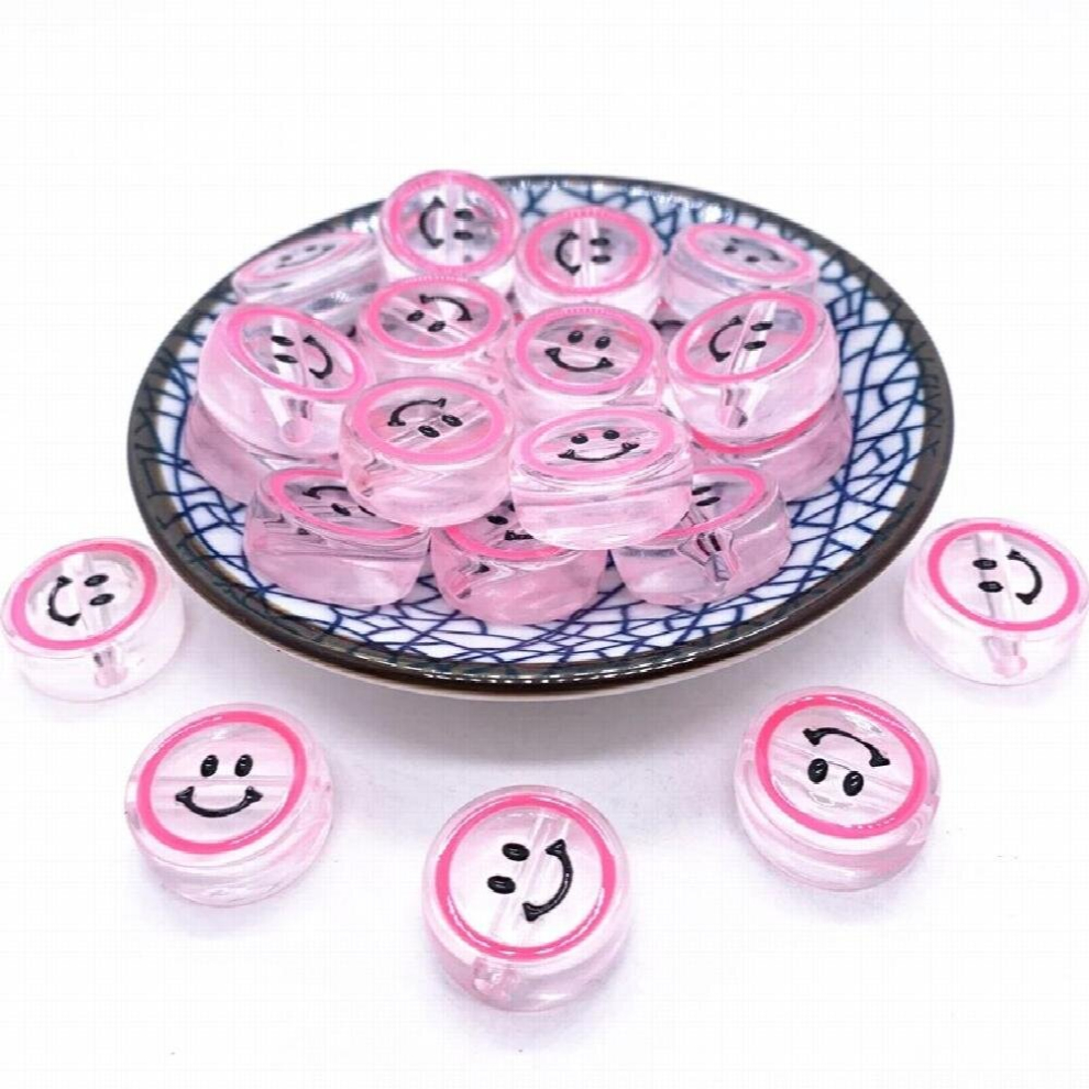Diy Drip Transparent Love Smiley Face Mobile Phone Chain Bracelet Loose Beads Acrylic Accessories Multicoloured 885668020818