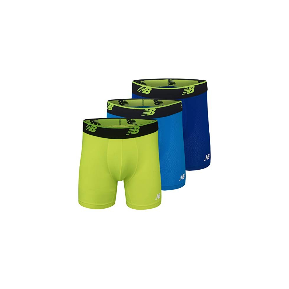 New Balance Mens Mesh 5 No Fly Boxer Brief, Athletic compression Underwear (3-Pack)