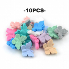 Butterfly Beads Silicone 10pcs Teethers BPA DIY Loose Bead For Teething Necklace Animal Shaped Teething Toys